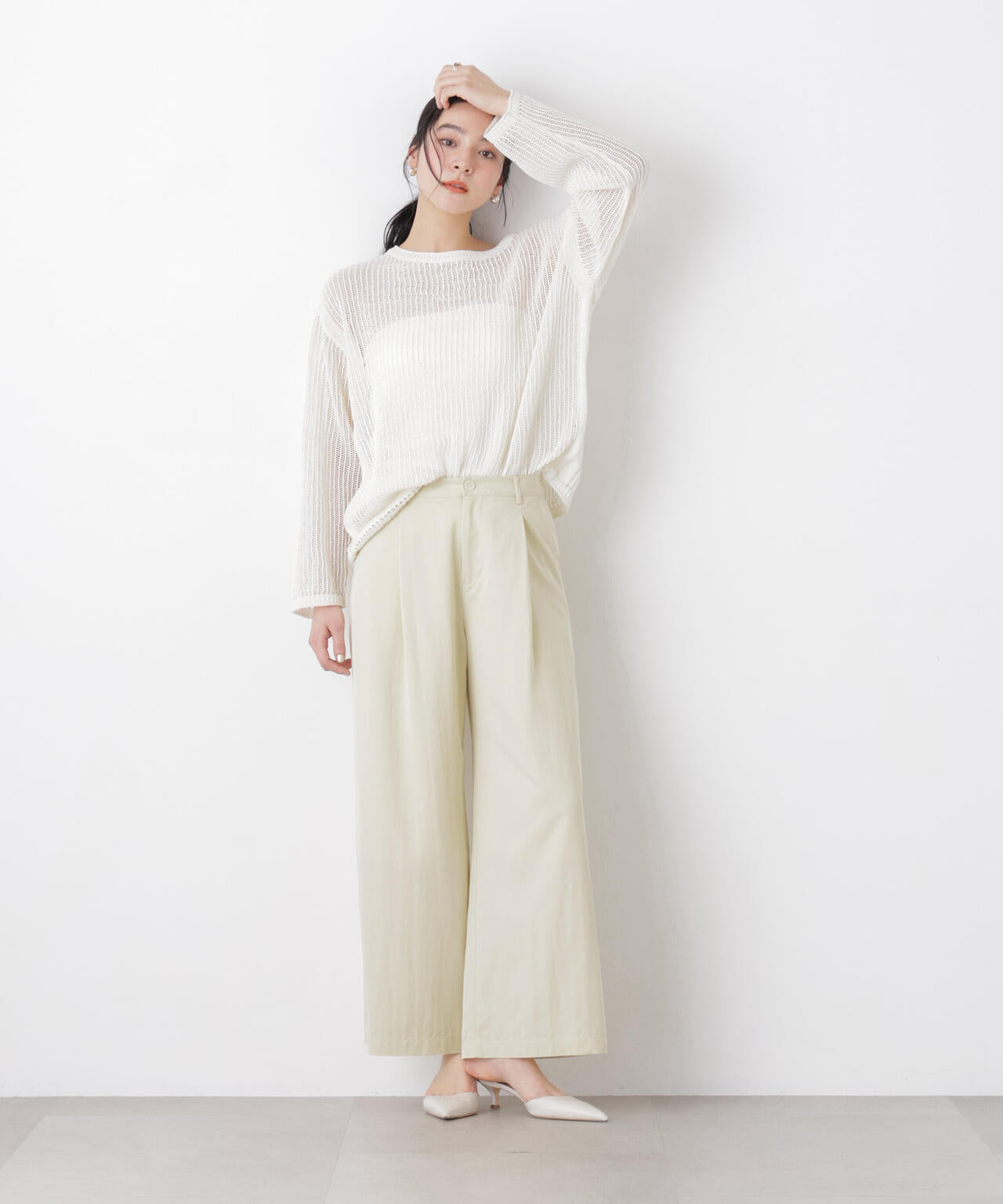 スカーフセットタックワイドパンツ 6696127311
