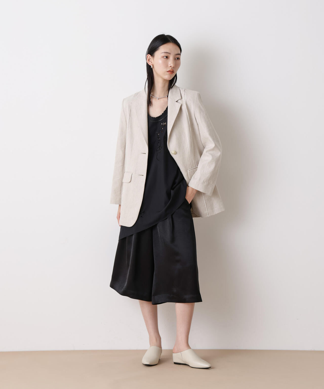 「STEVELOUR」サテンハーフパンツ(セットアップ可) 6696128301