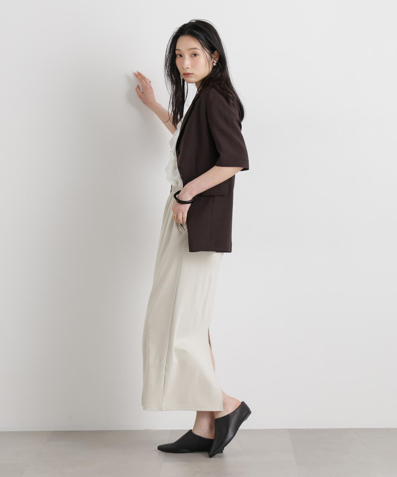 フィブリルレーヨンIラインスカート 6696130318