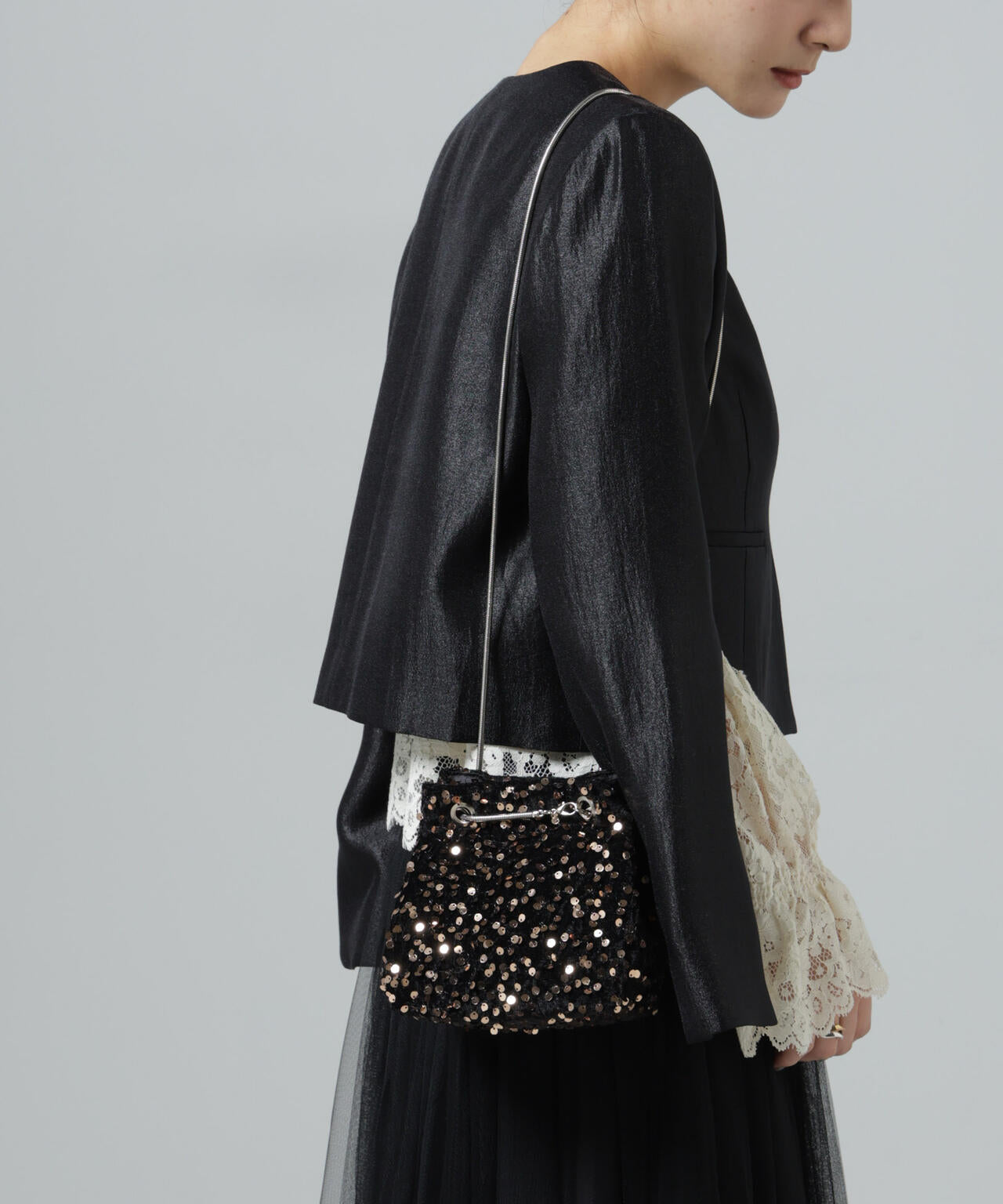 スパンコール巾着バッグ 6696132307