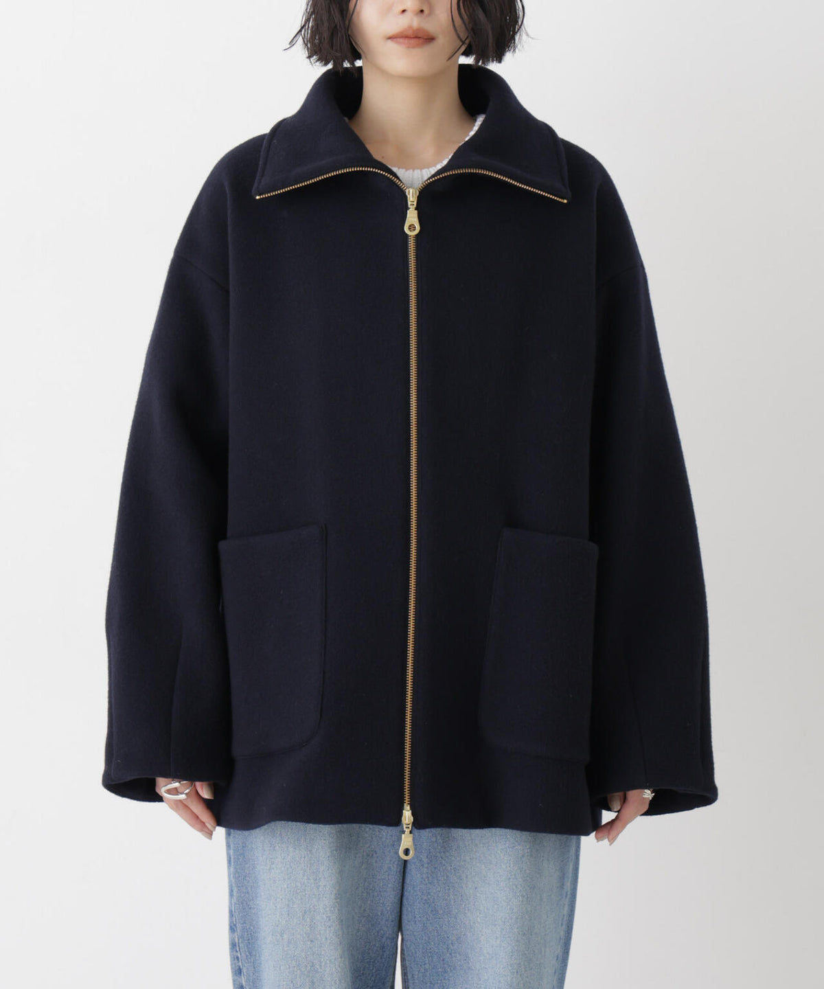 ウールパイルスタンドジップコート 6696211300