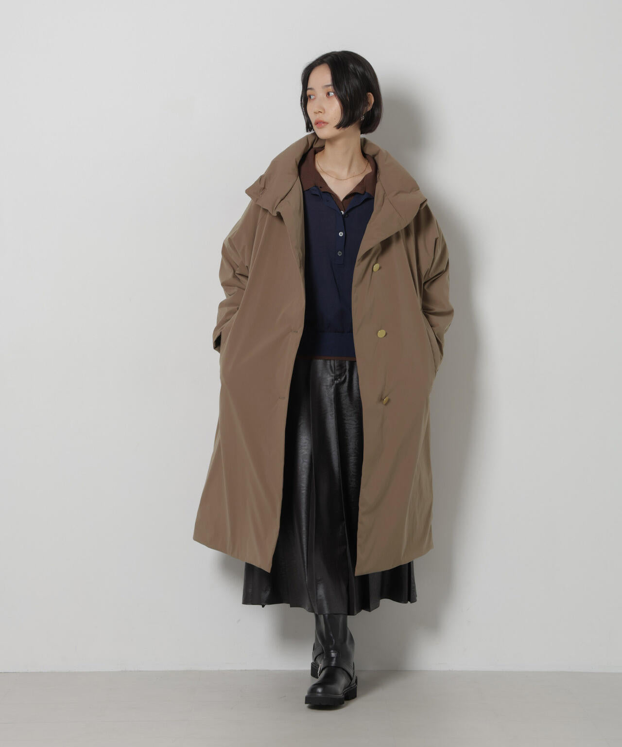 「西川ダウン(R)」スタンドカラーライトコート 6696214305
