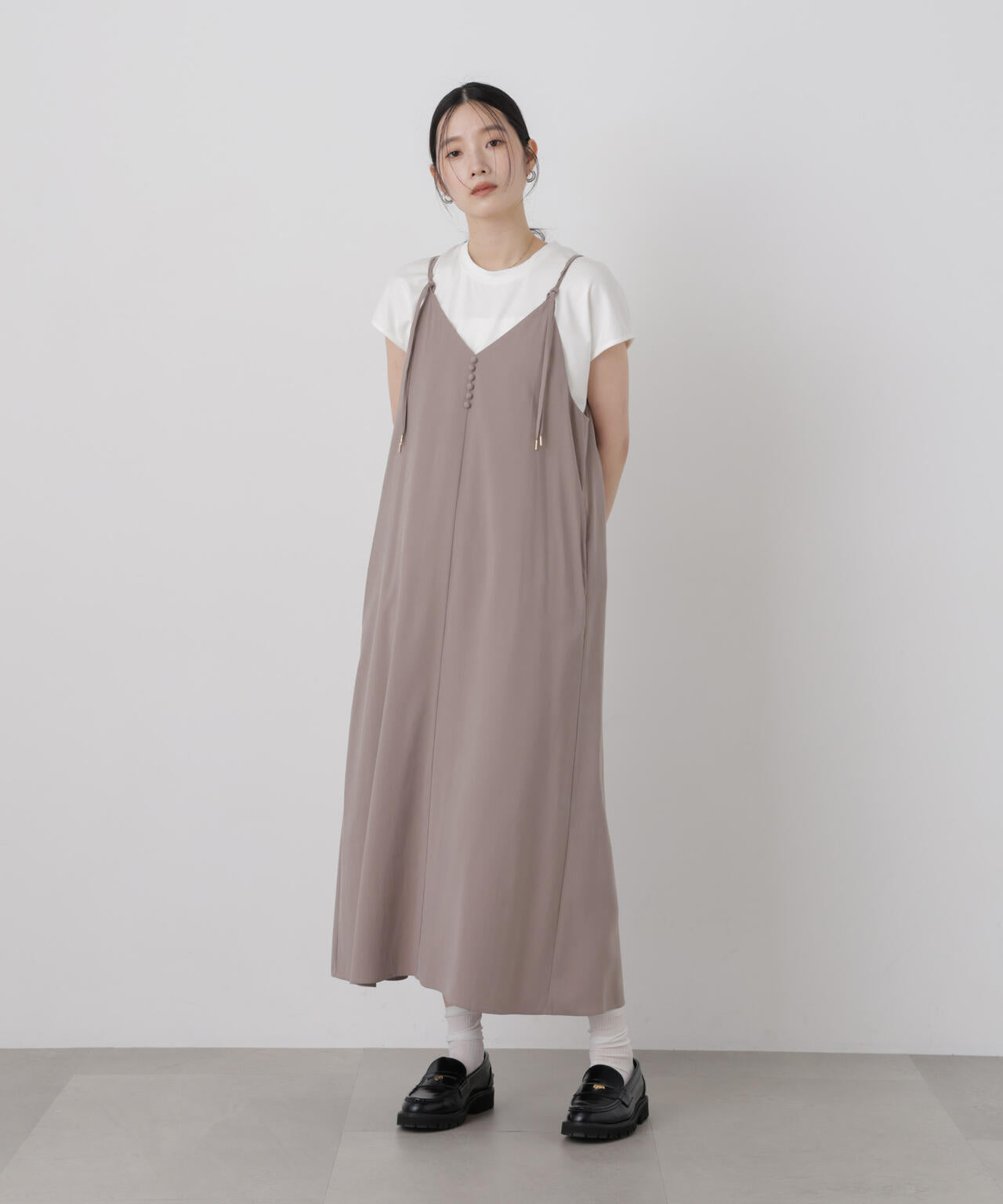 フィブリルピーチキャミワンピース 6696219316