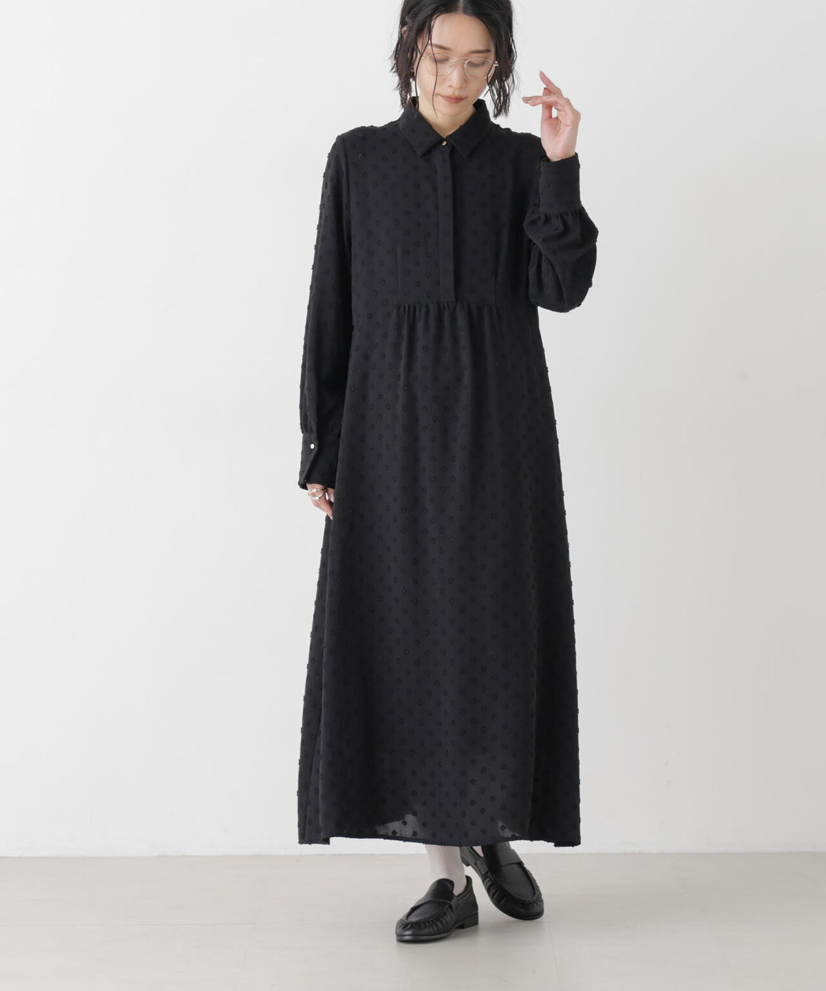 カットジャガードドットワンピース 6696219320
