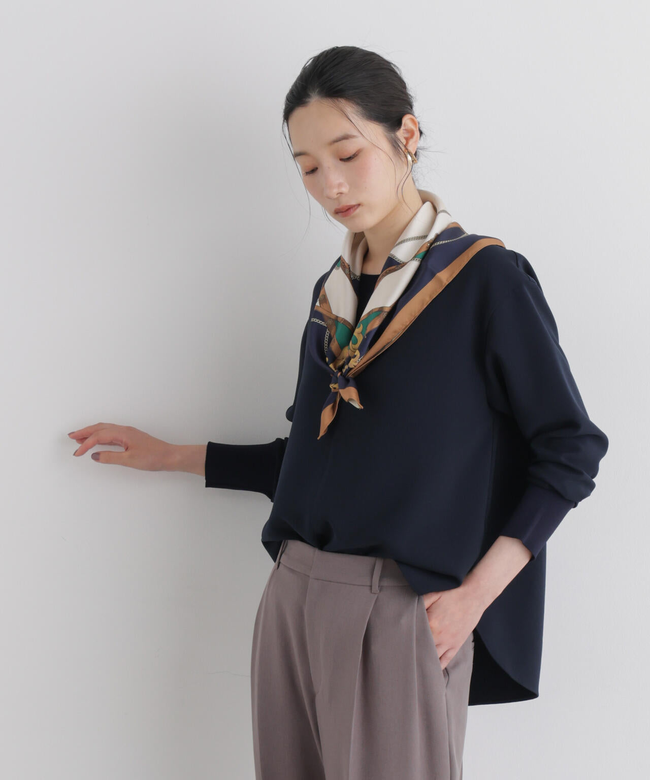 DressT/リブ使いクルーネックブラウス 6696220306