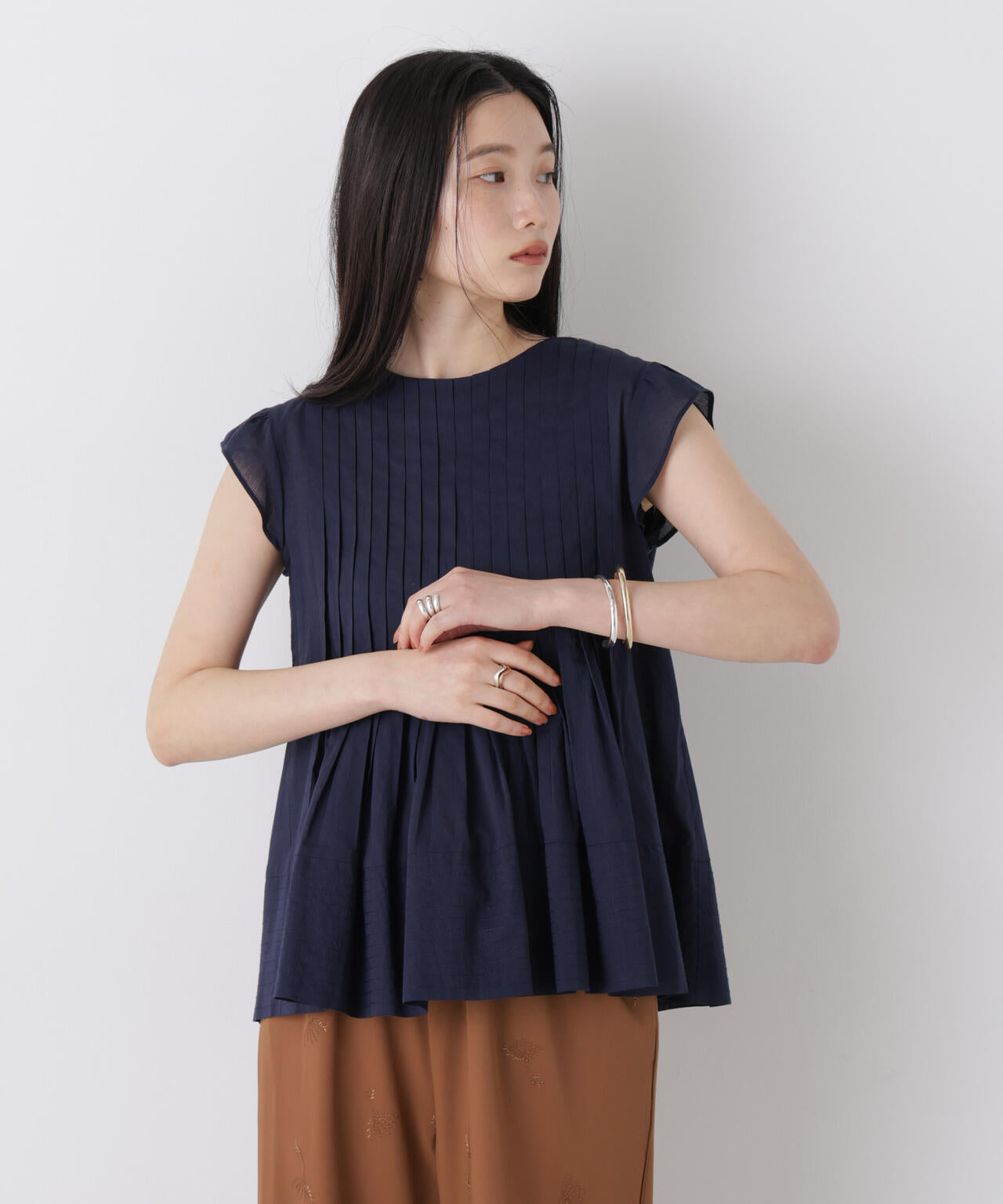 made in india タックステッチブラウス(セットアップ可) 6696221300