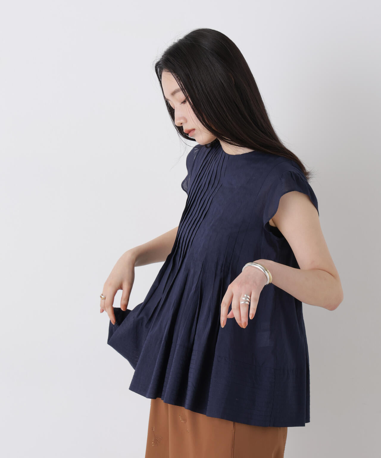 made in india タックステッチブラウス(セットアップ可) 6696221300