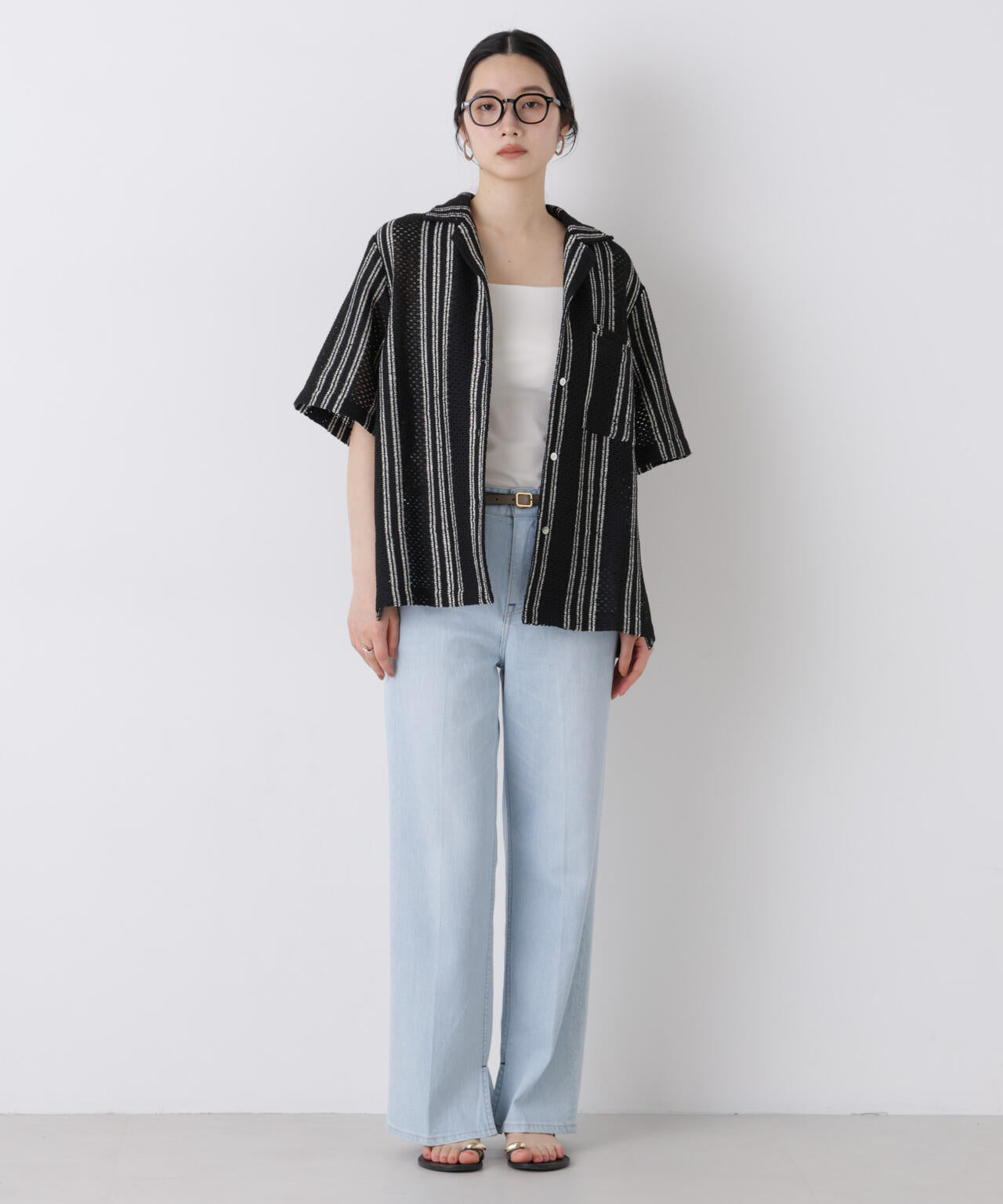 made in india ジャカードストライプシャツ(セットアップ可) 6696221301
