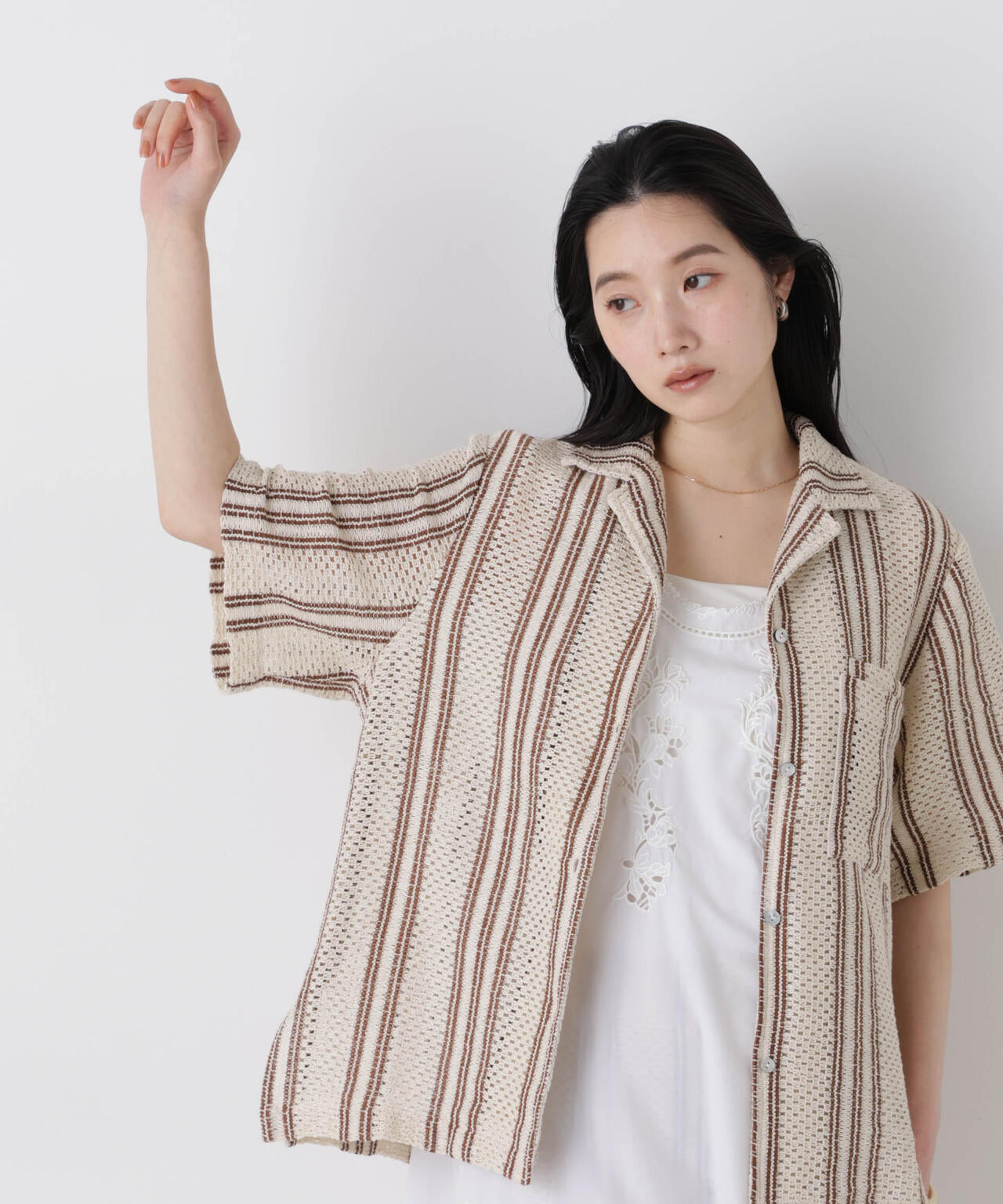 made in india ジャカードストライプシャツ(セットアップ可) 6696221301