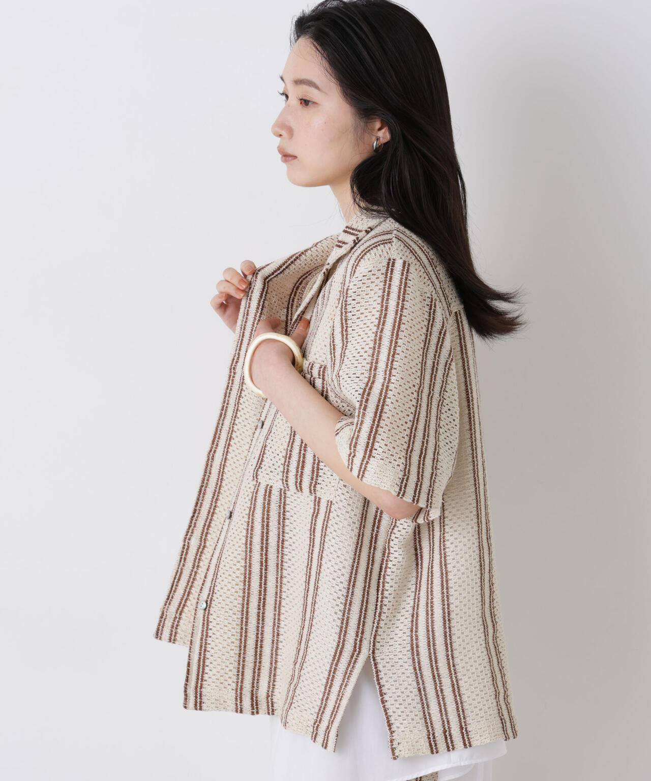 made in india ジャカードストライプシャツ(セットアップ可) 6696221301