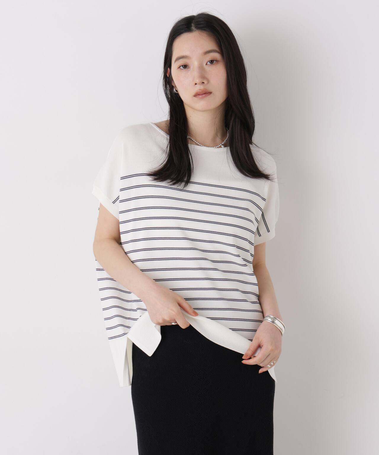 SUMMER VEIL KNIT ワイドプルオーバー 6696222310