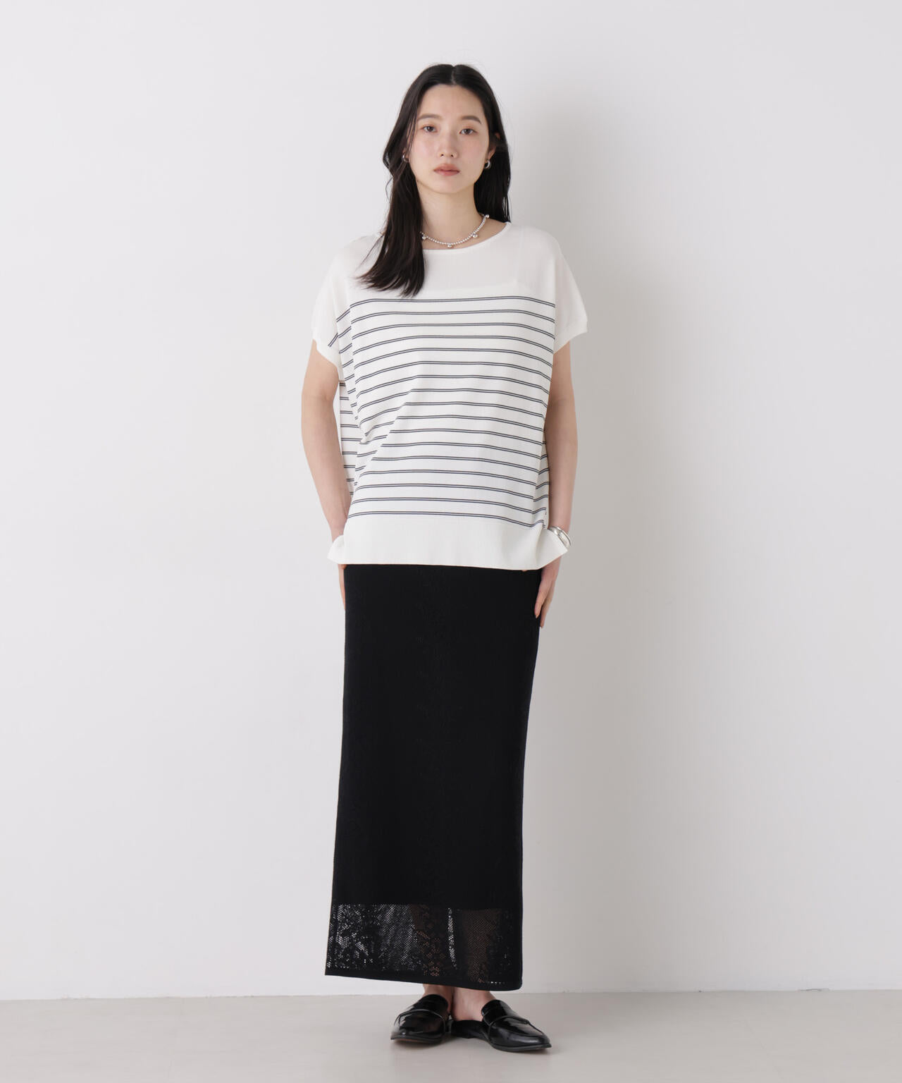 SUMMER VEIL KNIT ワイドプルオーバー 6696222310