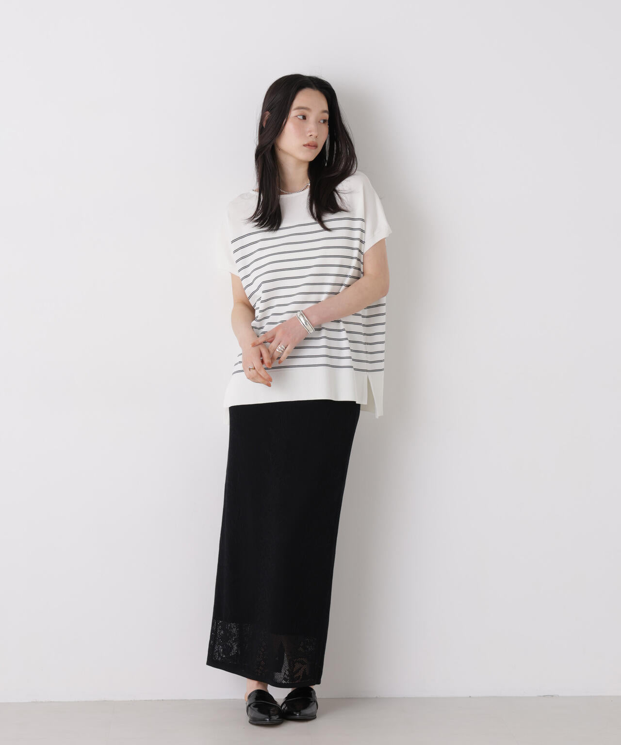 SUMMER VEIL KNIT ワイドプルオーバー 6696222310