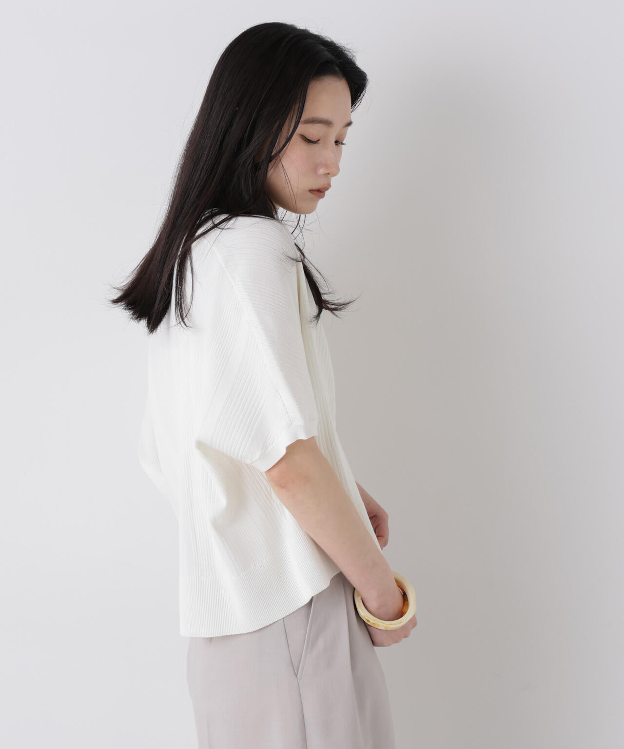 SUMMER VEIL KNIT ジップカーディガン 6696222311