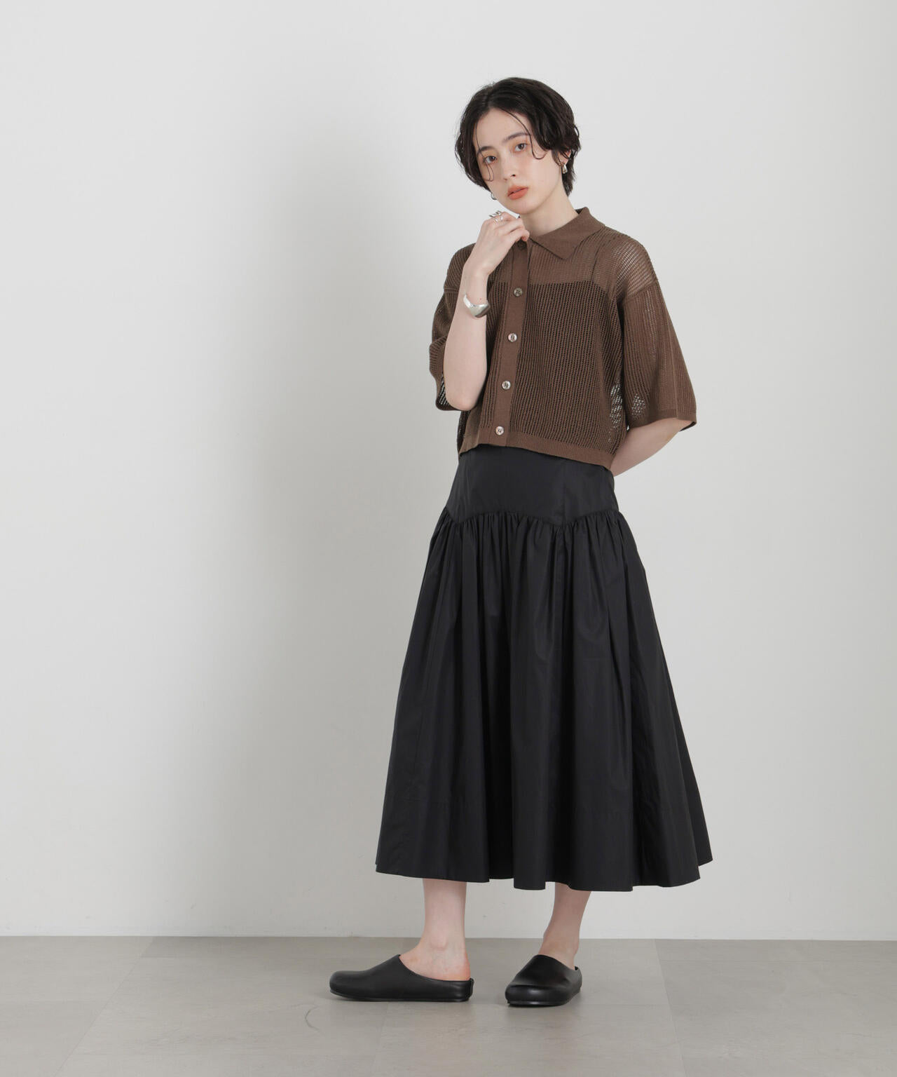 メッシュニットポロカーディガン 6696222313