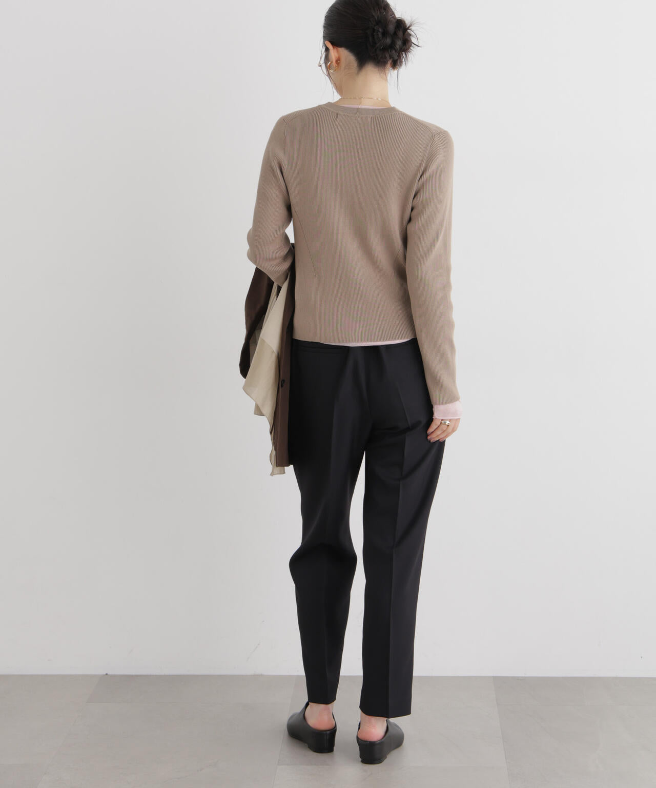 CICA&UVカット加工Vネックリブカーディガン 6696222318