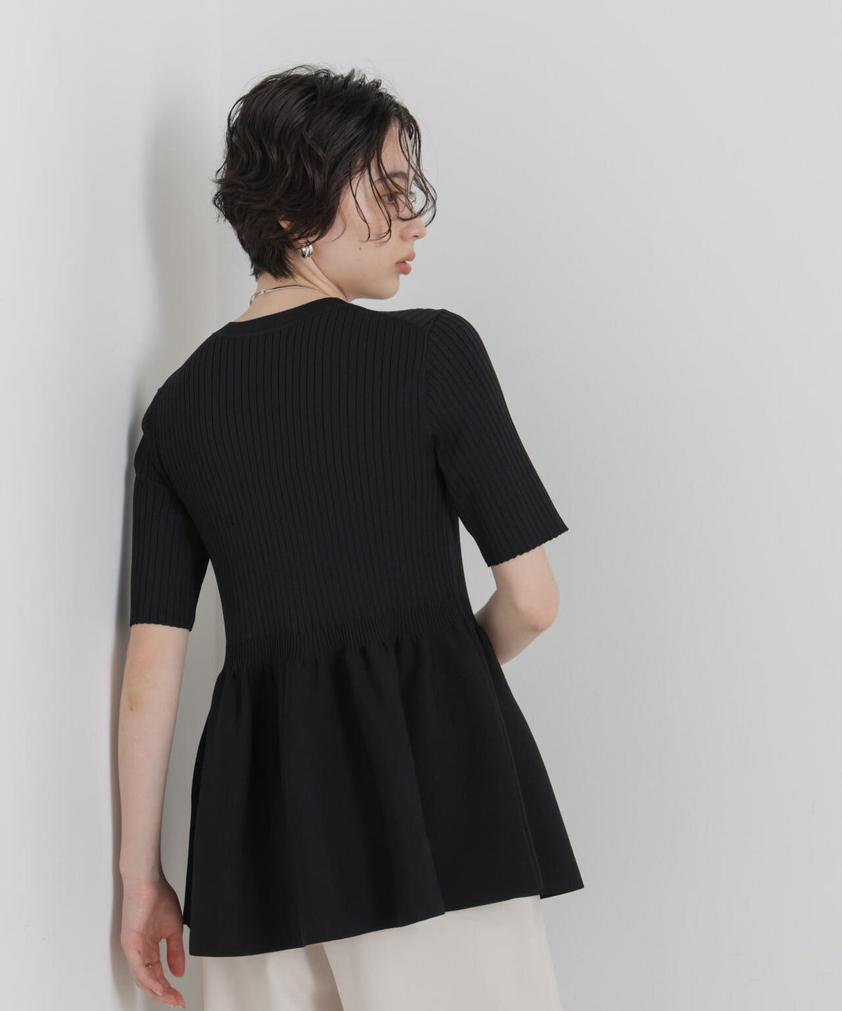 SUMMER VEIL KNIT ペプラムニットカーディガン 6696222323
