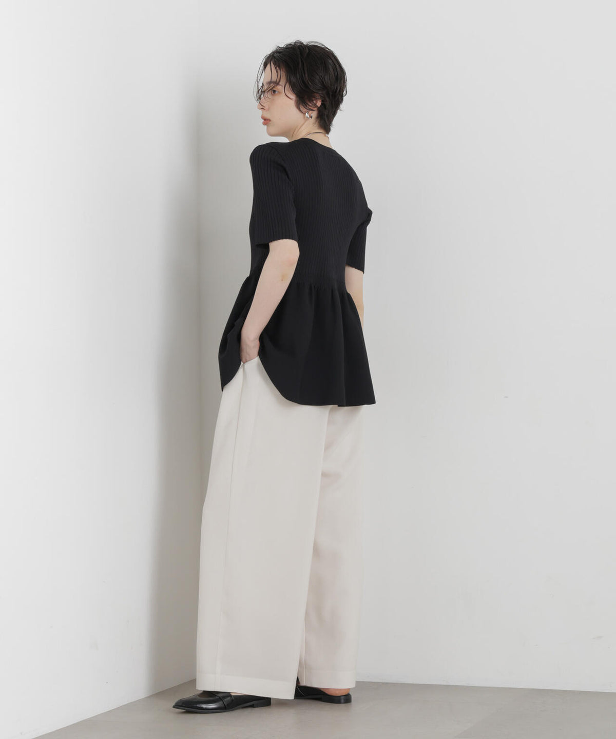 SUMMER VEIL KNIT ペプラムニットカーディガン 6696222323
