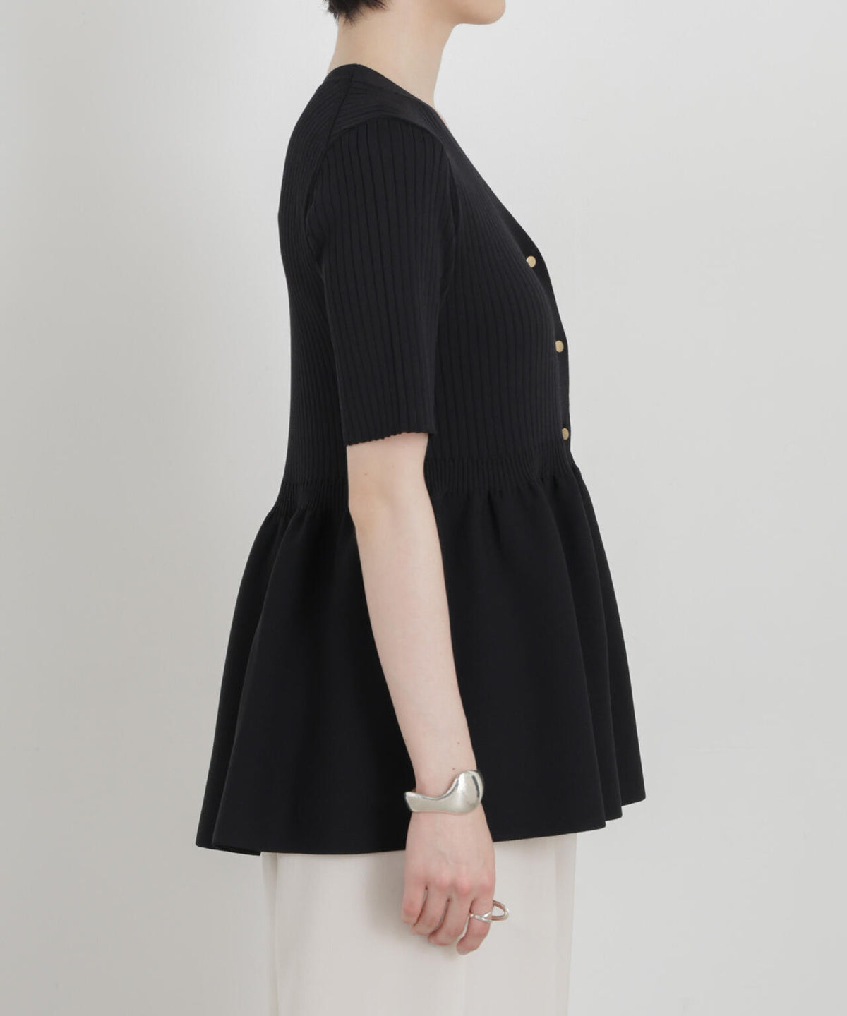 SUMMER VEIL KNIT ペプラムニットカーディガン 6696222323