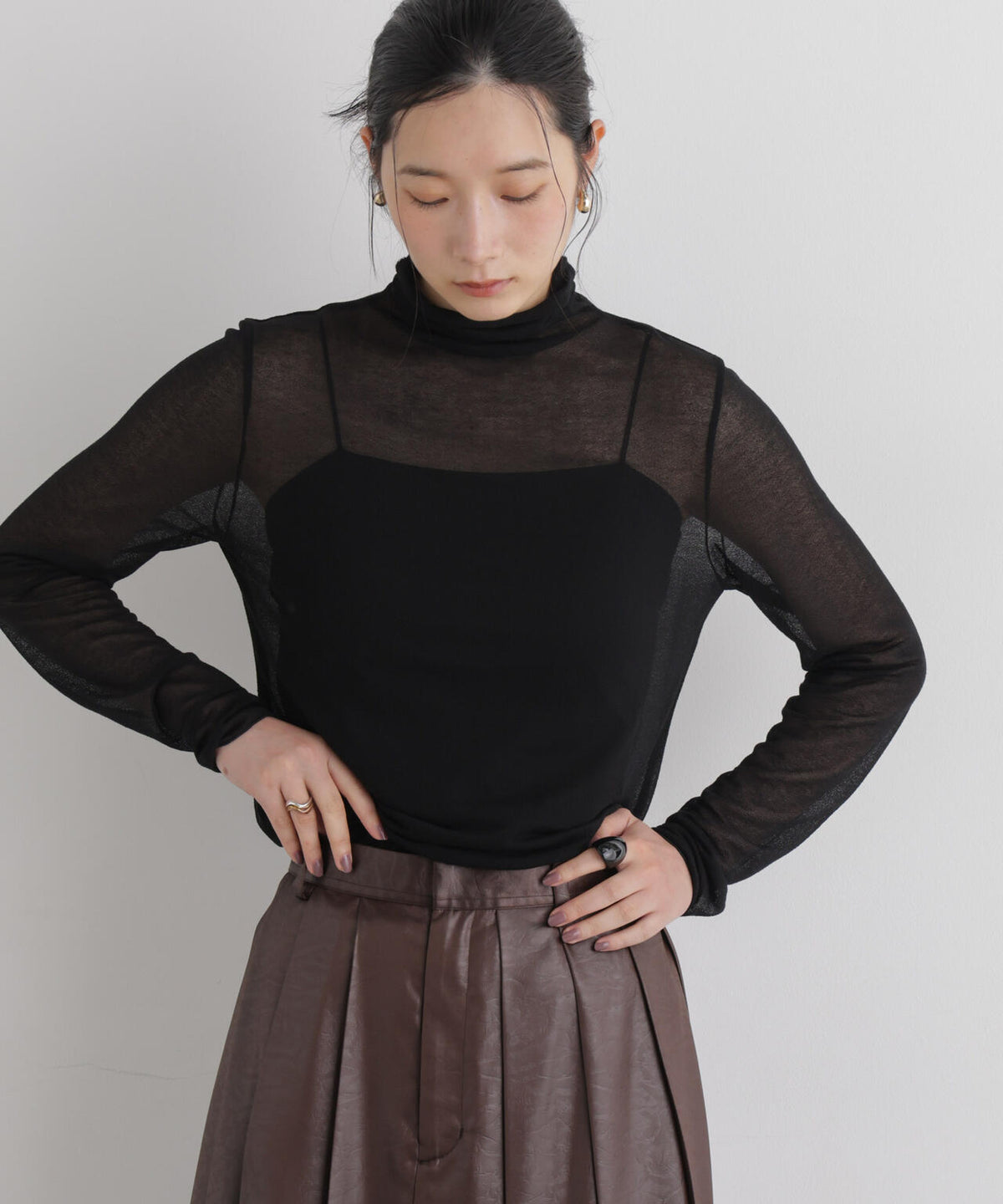 梨地シアータートルカットトップス 6696223301
