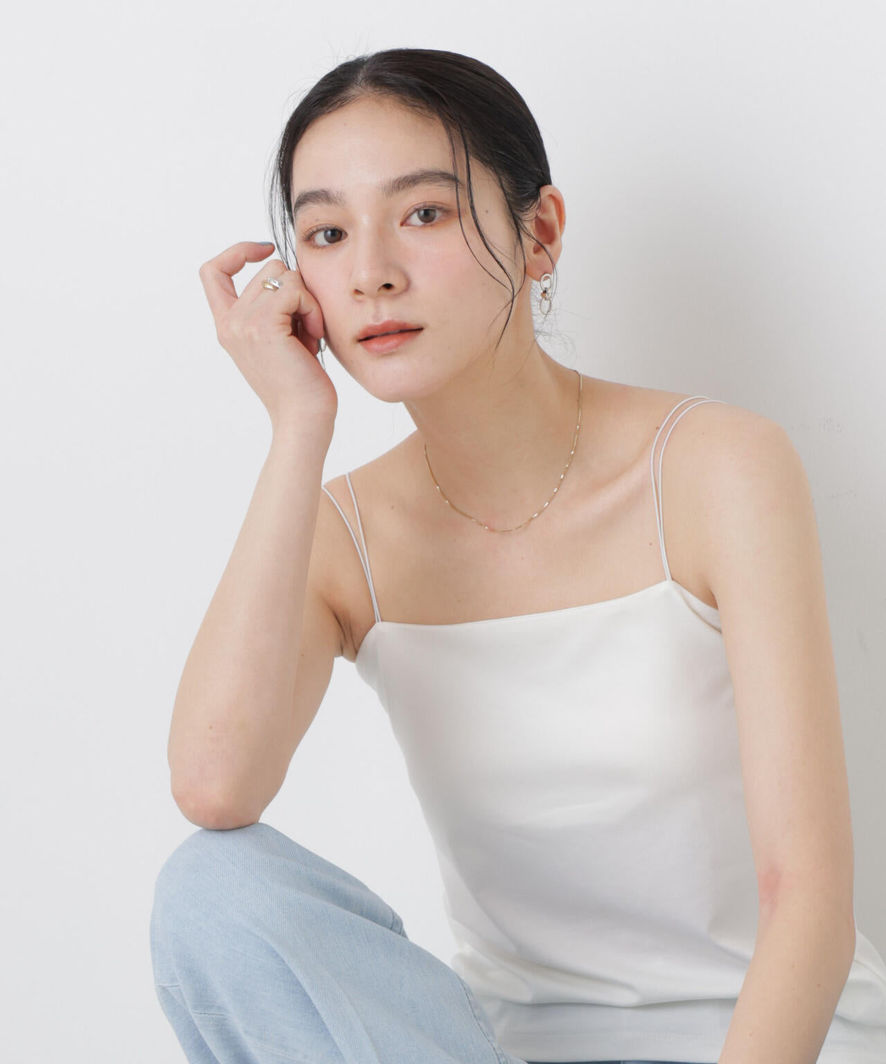 ストレッチポンチカップ付きベアトップキャミソール 6696224301