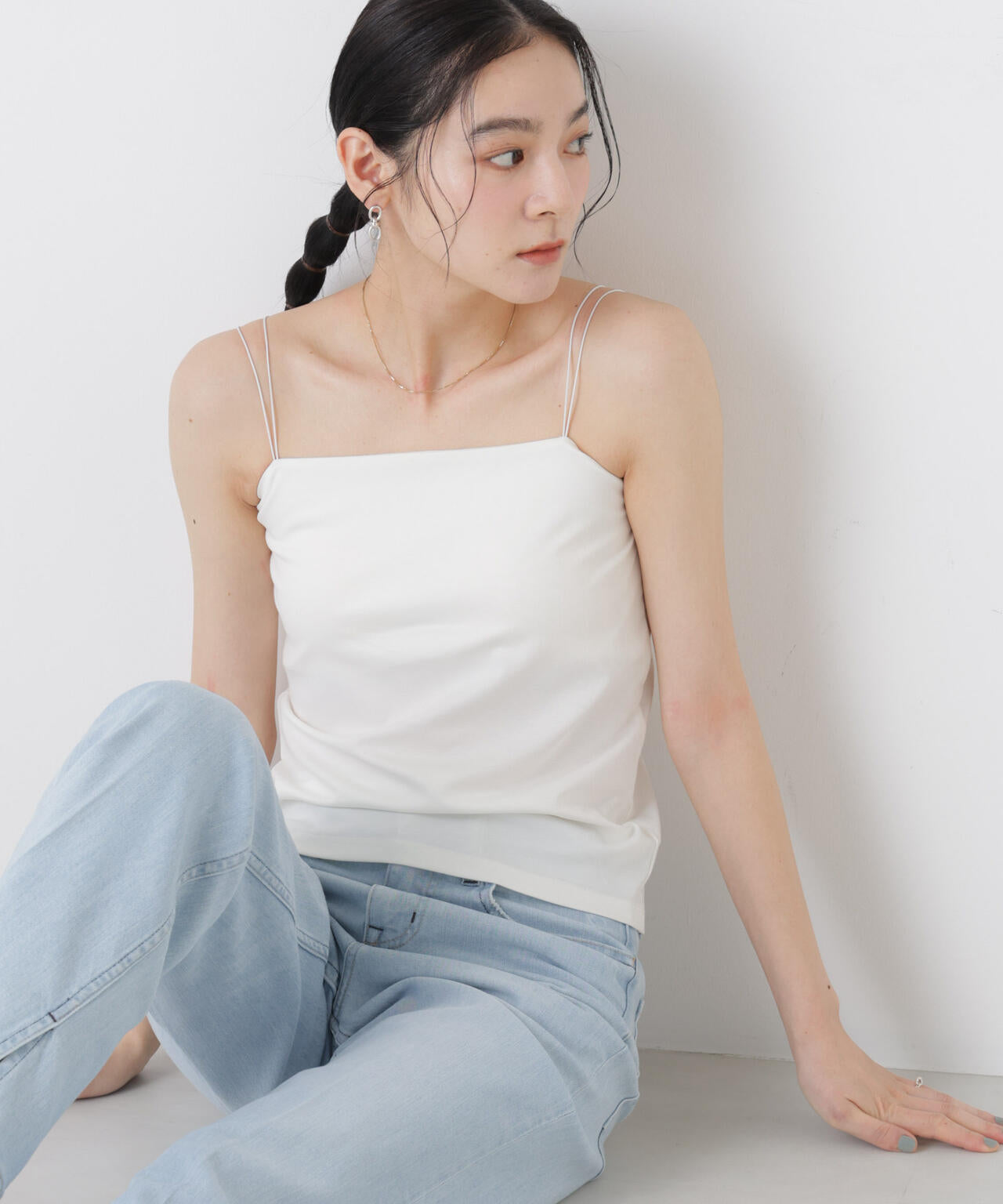 ストレッチポンチカップ付きベアトップキャミソール 6696224301