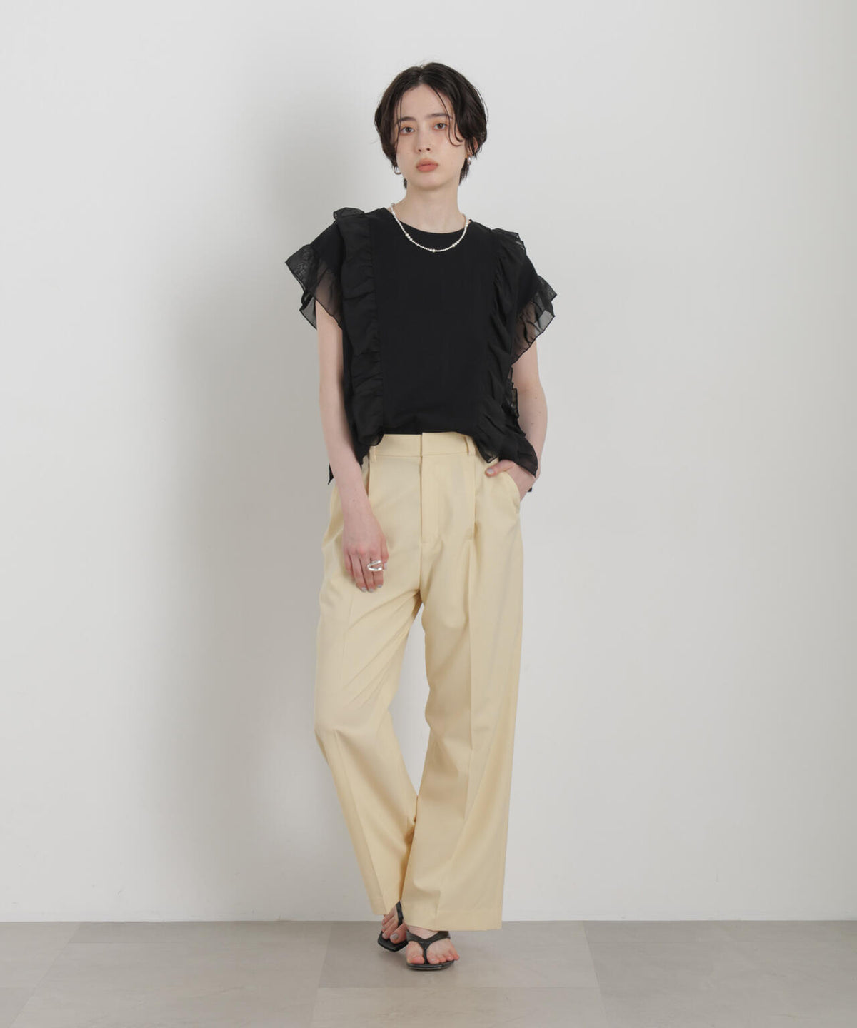 シフォンフリルカットソー 6696224302