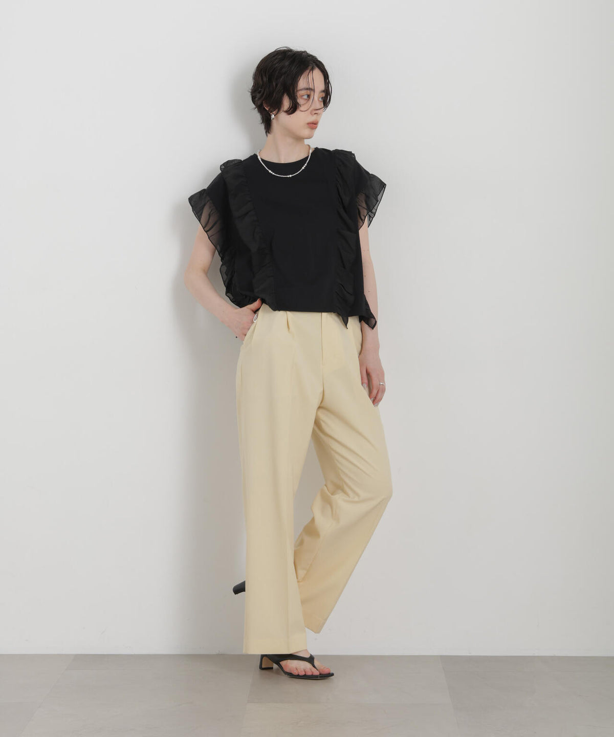 シフォンフリルカットソー 6696224302
