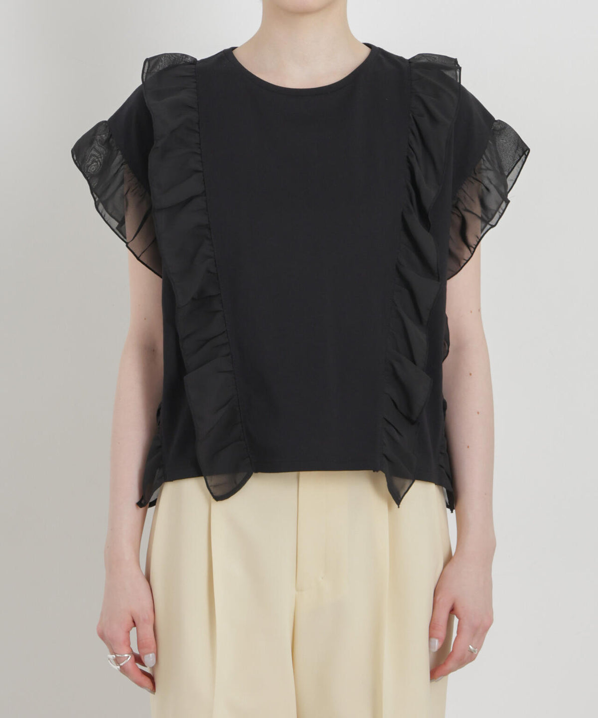 シフォンフリルカットソー 6696224302