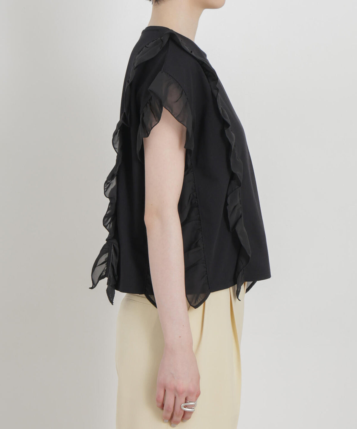 シフォンフリルカットソー 6696224302