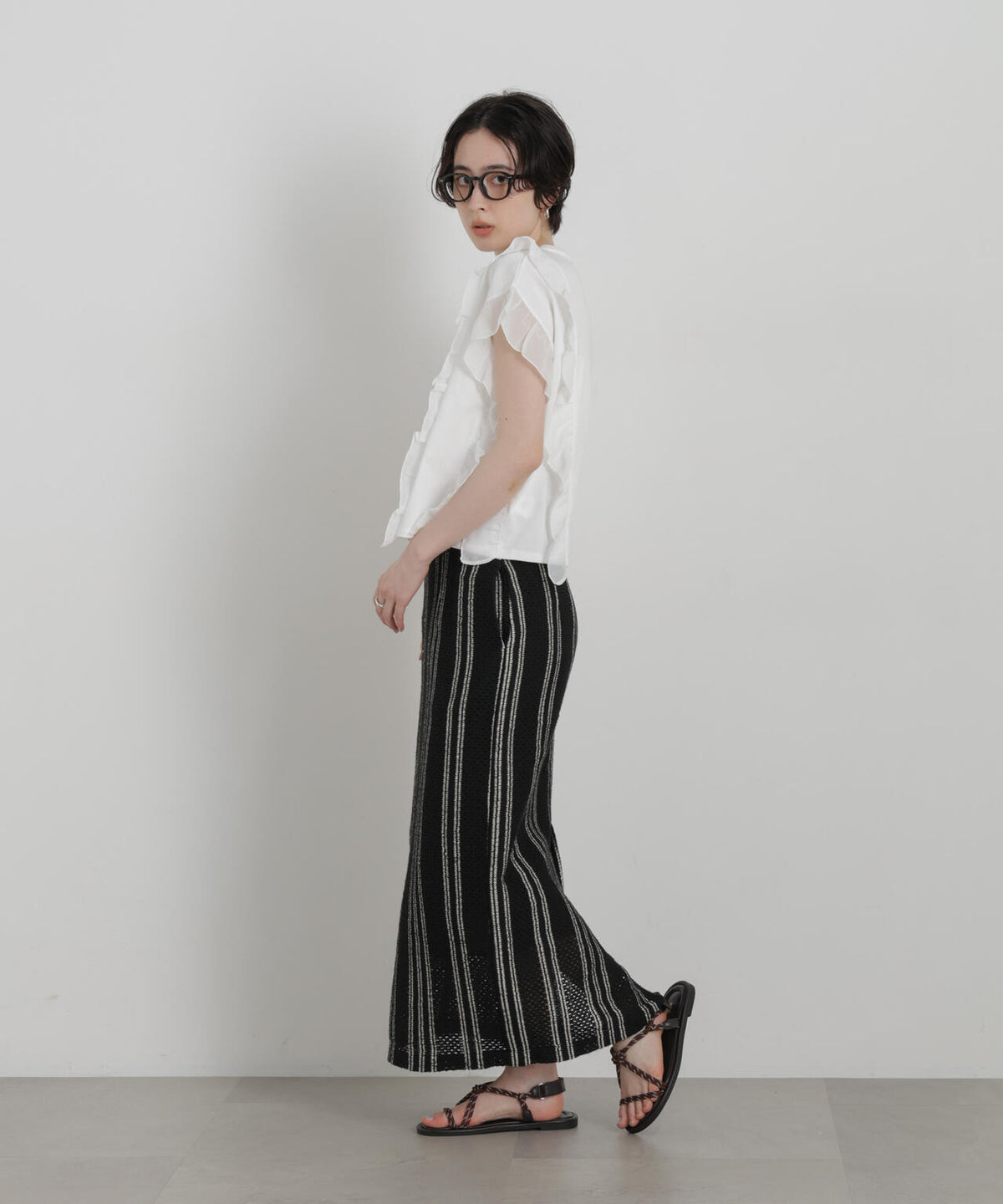 シフォンフリルカットソー 6696224302