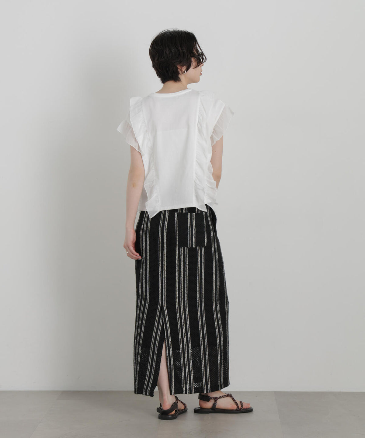 シフォンフリルカットソー 6696224302