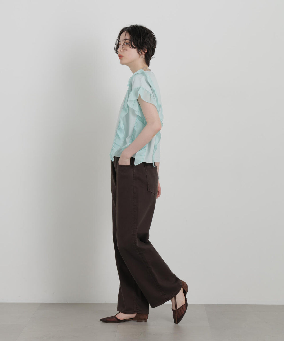 シフォンフリルカットソー 6696224302