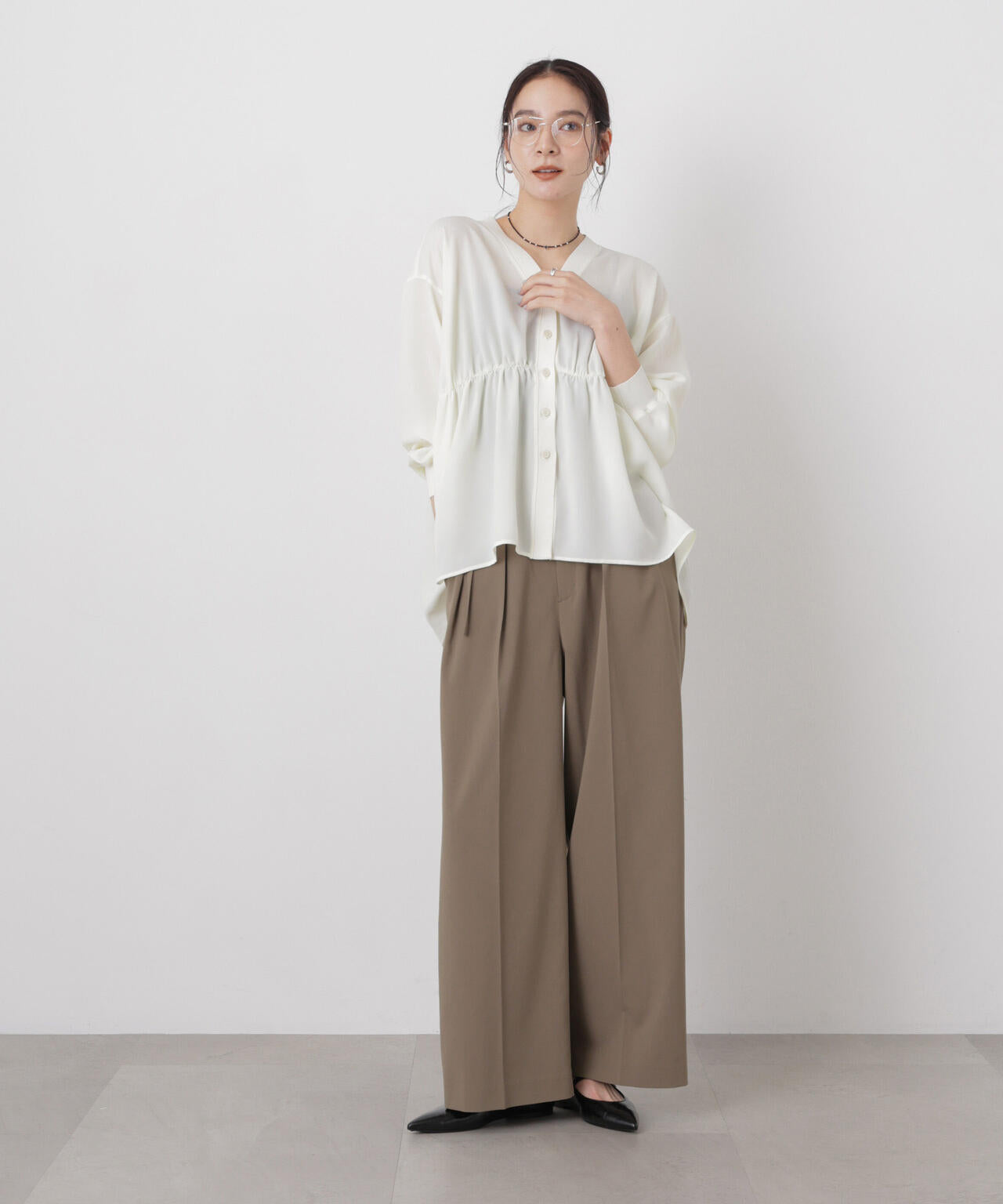 ドライウェザーストレッチベルト付き2タックワイドパンツ(セットアップ可) 6696227301