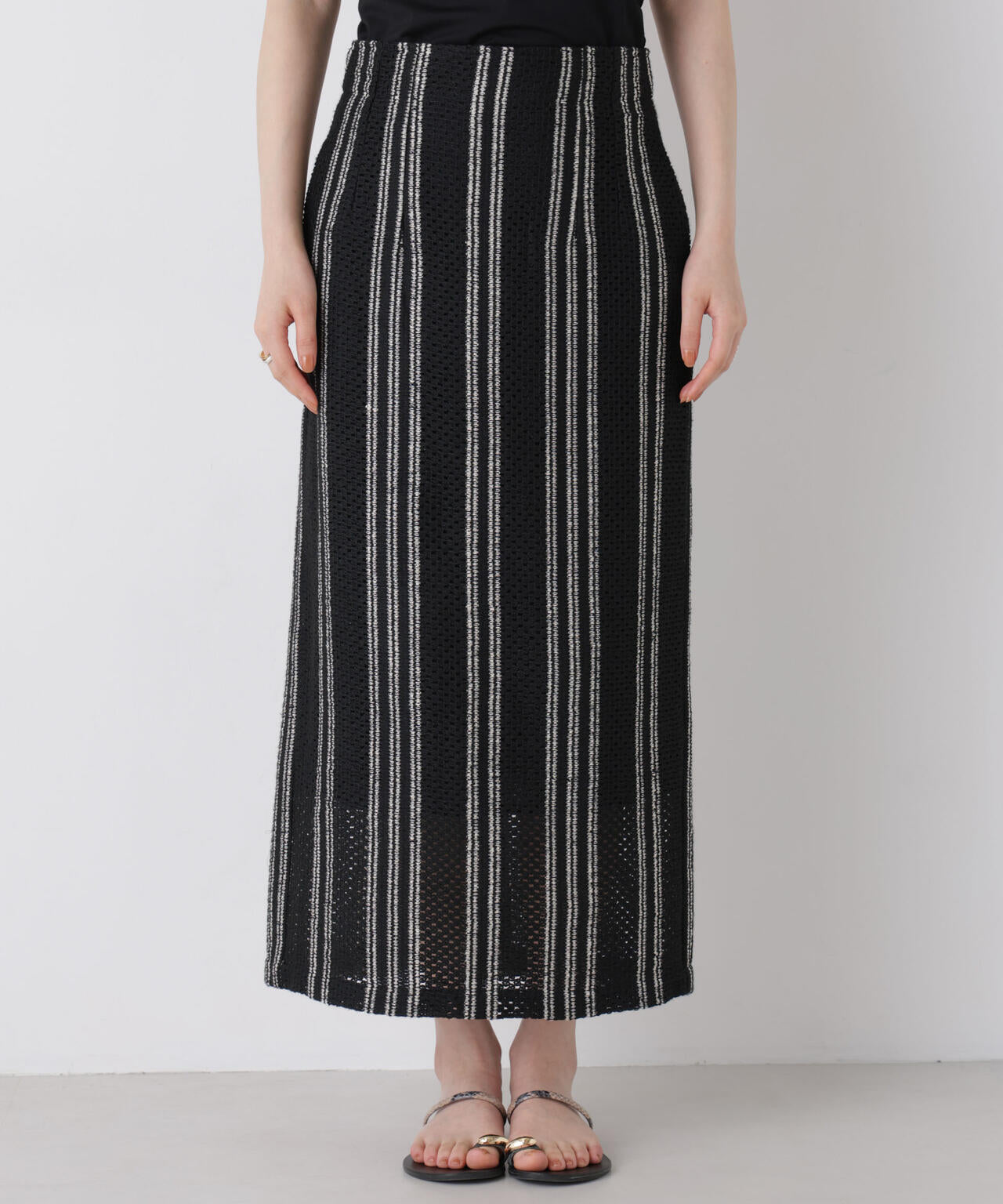 made in india ジャカードストライプIラインスカート(セットアップ可) 6696230301