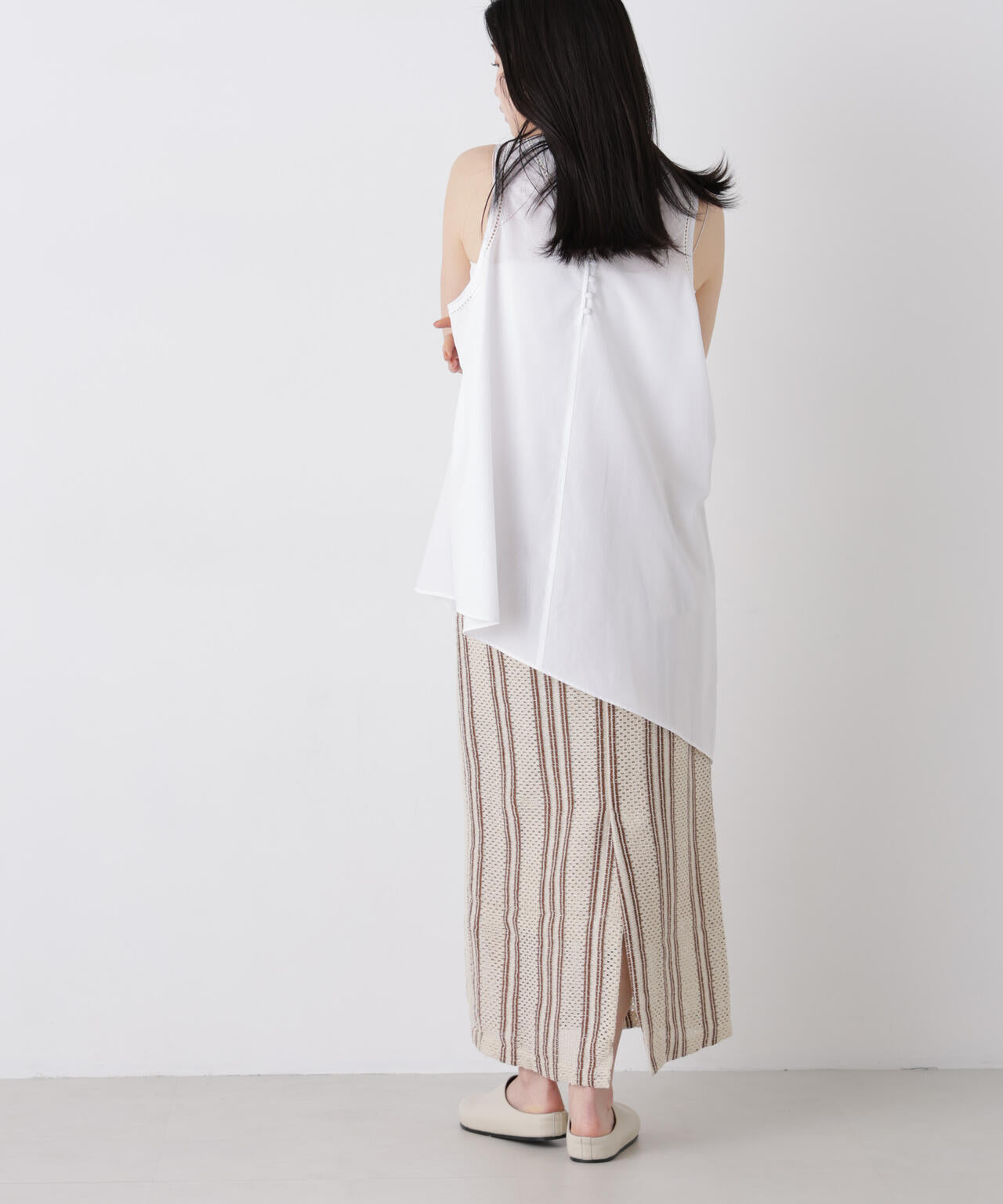made in india ジャカードストライプIラインスカート(セットアップ可) 6696230301