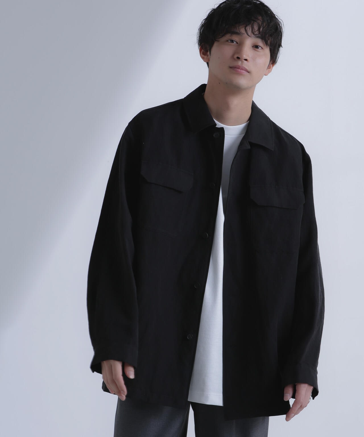 ATON/NIDOM SILK LINEN CPO SHIRT 6704112018