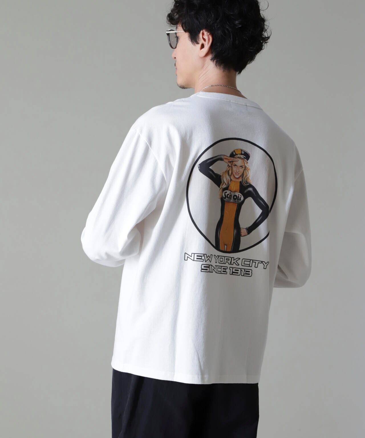 Schott/別注 "OVAL PIN-UP" L/S TEE 6704223069