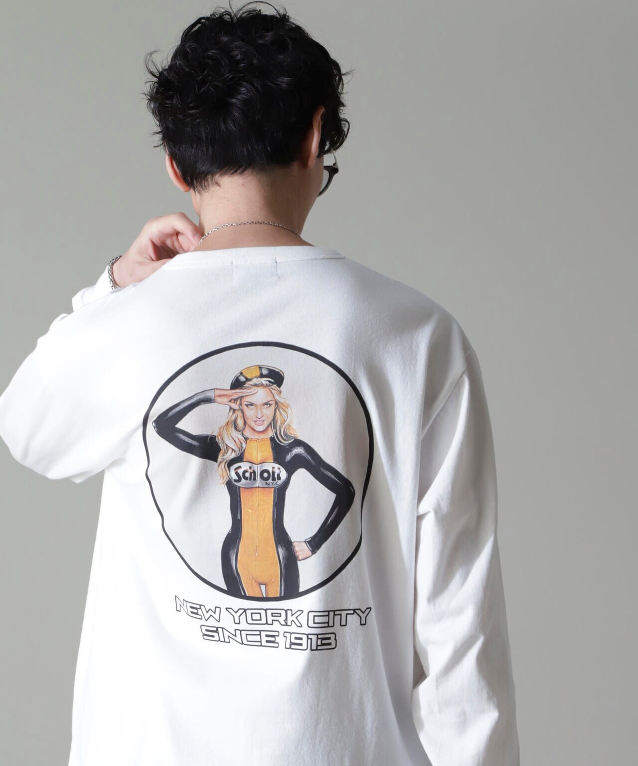 Schott/別注 "OVAL PIN-UP" L/S TEE 6704223069