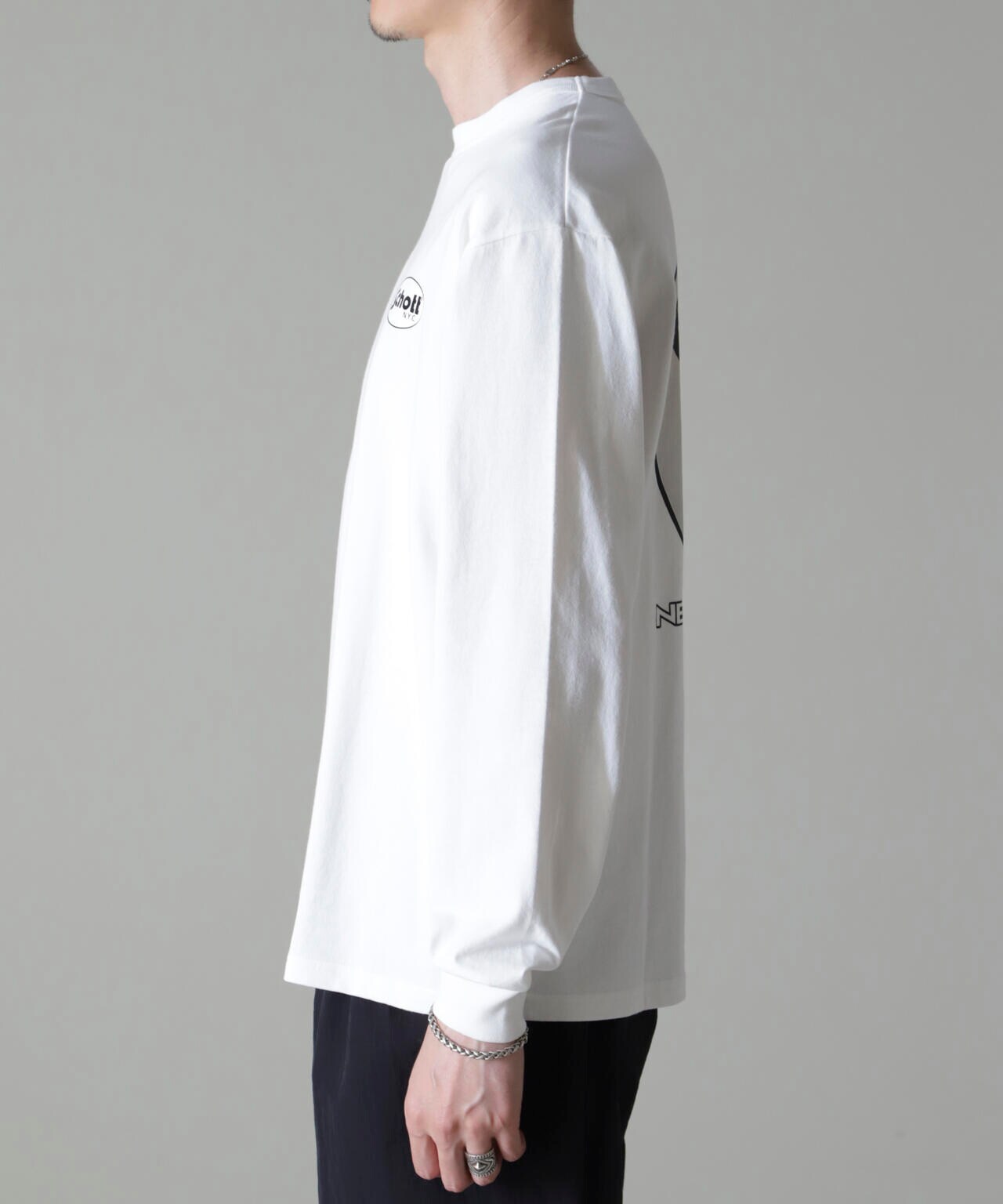 Schott/別注 "OVAL PIN-UP" L/S TEE 6704223069