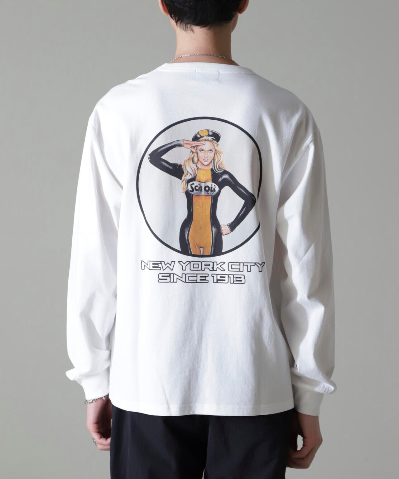 Schott/別注 "OVAL PIN-UP" L/S TEE 6704223069