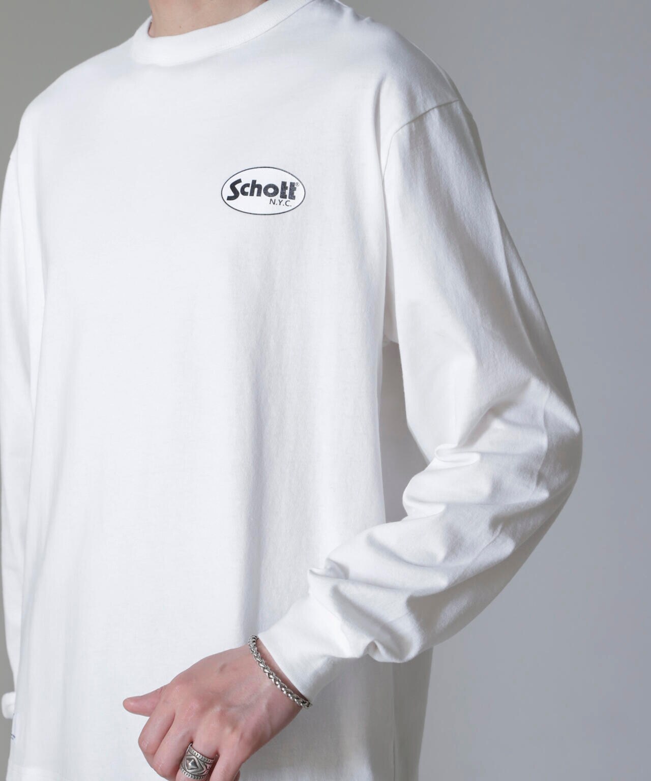 Schott/別注 "OVAL PIN-UP" L/S TEE 6704223069