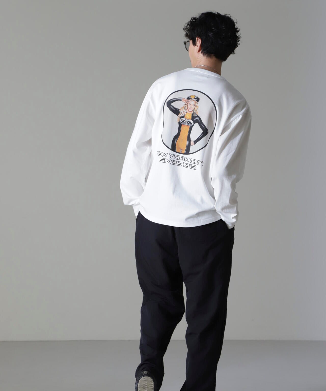 Schott/別注 "OVAL PIN-UP" L/S TEE 6704223069