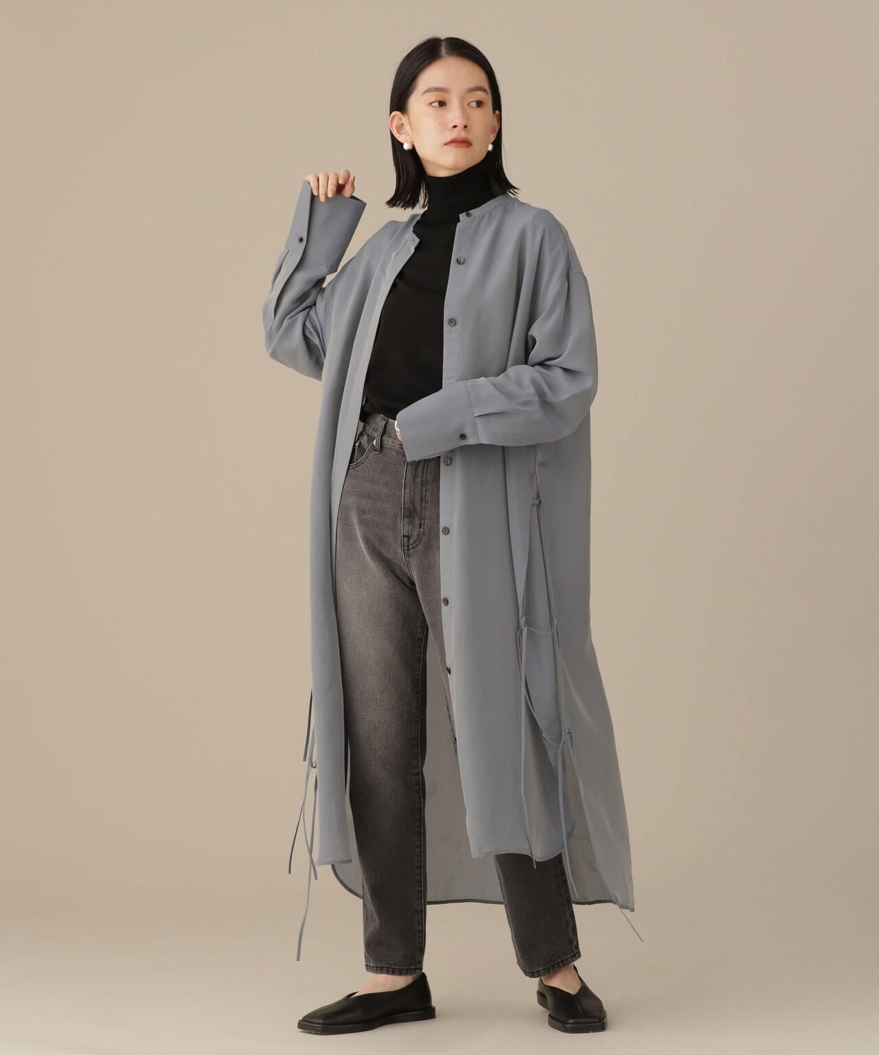 サイドスリットロングシャツ 6712220128