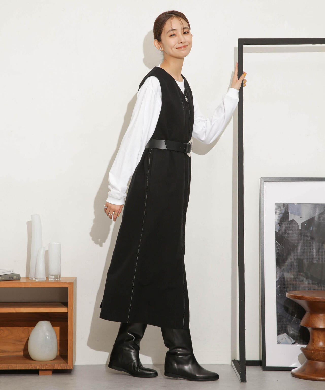 Odub/別注 ヘビーネル ベストワンピース 6713219043