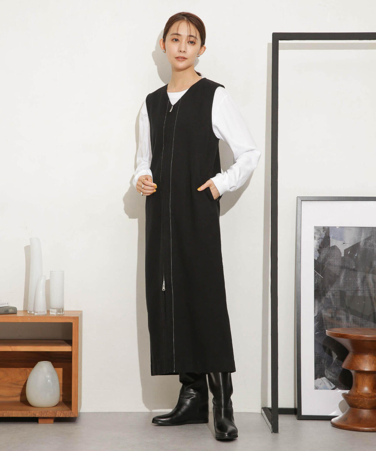 Odub/別注 ヘビーネル ベストワンピース 6713219043