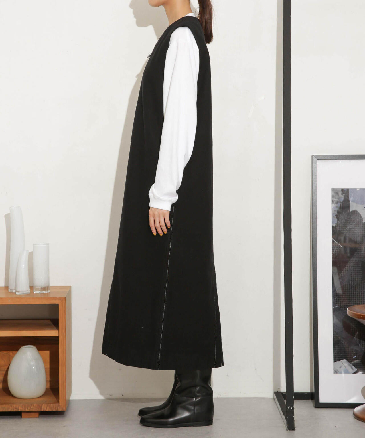 Odub/別注 ヘビーネル ベストワンピース 6713219043