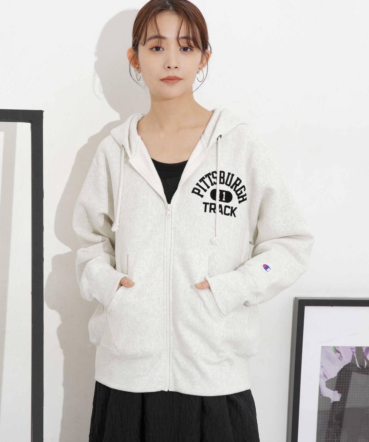 Champion/リバースウィーブ ジップフードスウェット 6713223022