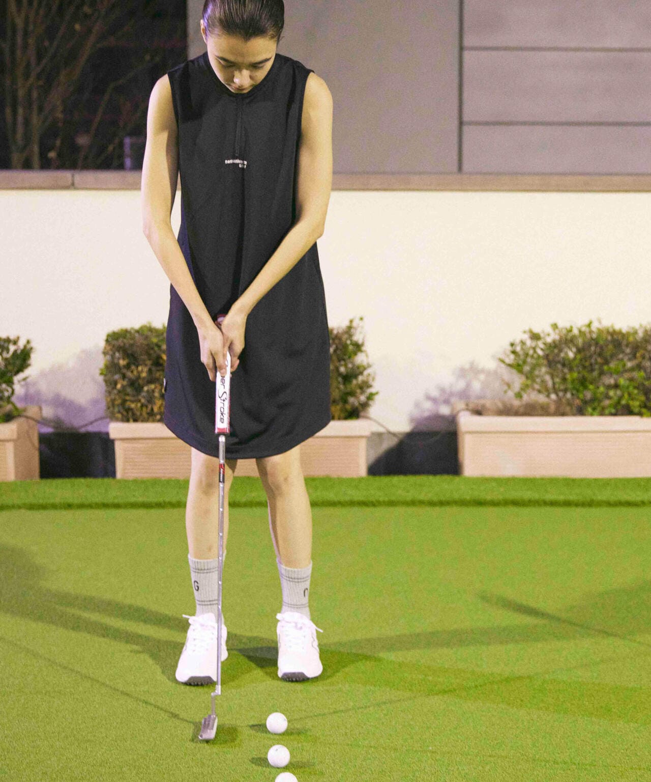 nano universe GOLF/ハーフジップワンピース 6714119044