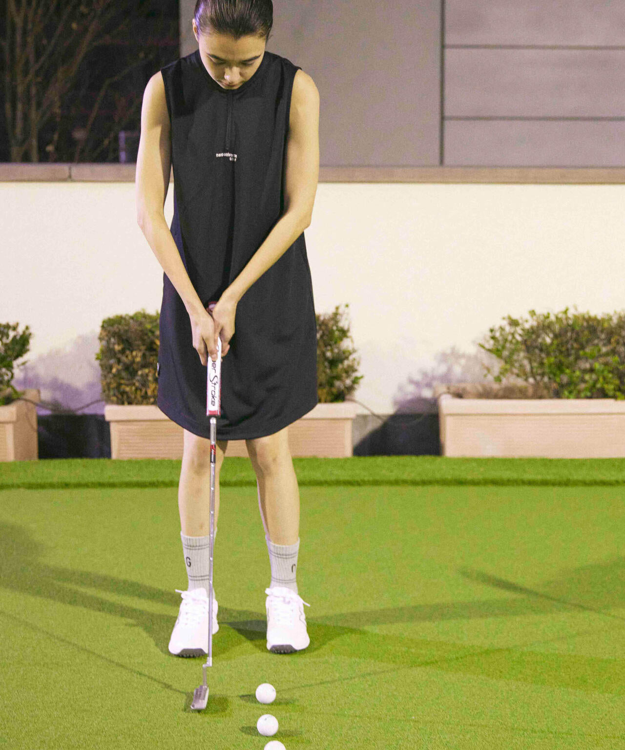 nano universe GOLF/ハーフジップワンピース 6714119044